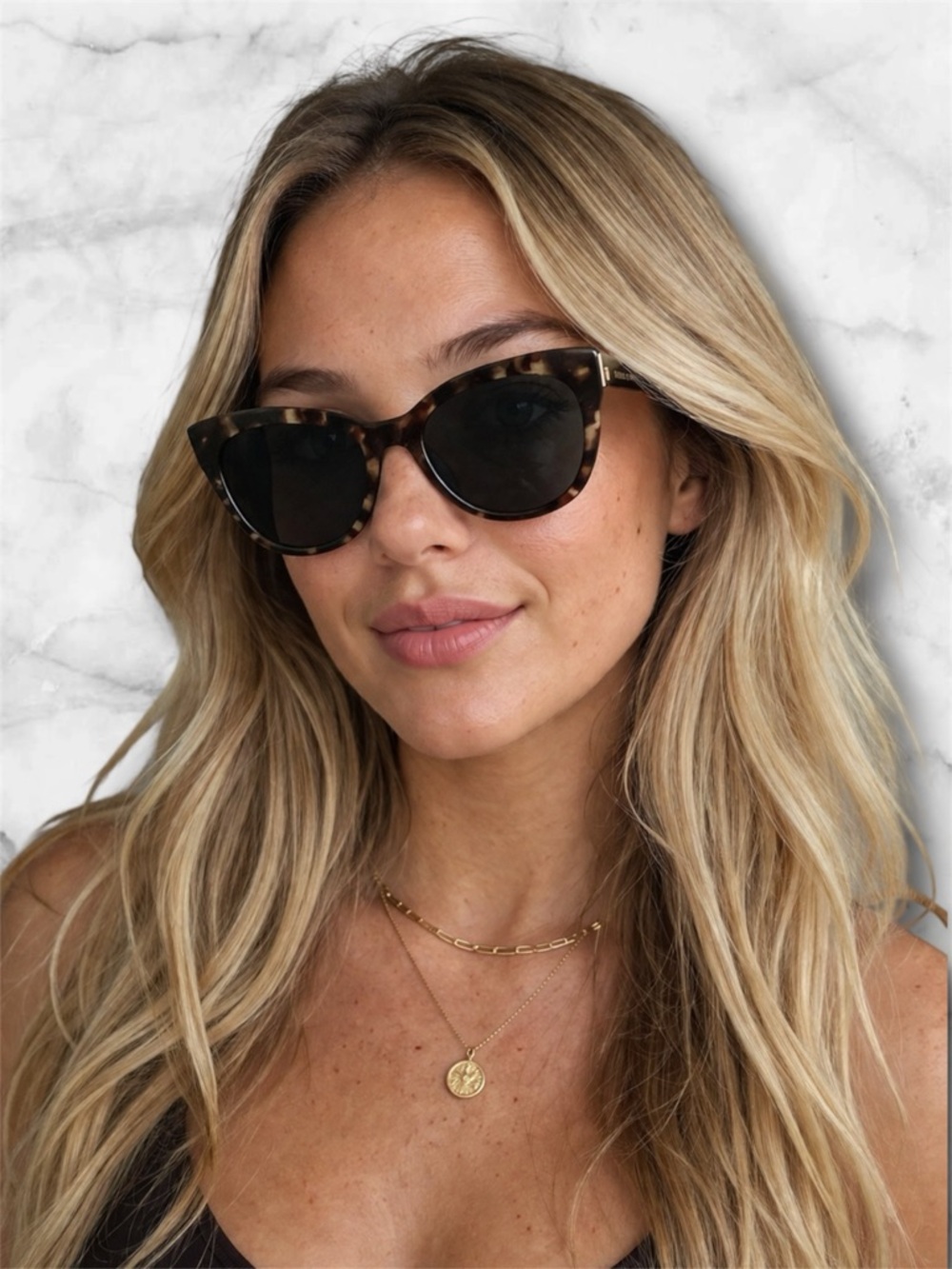 Warby Parker RheaTortoise Full Rim Sunglasses Rectangular Cat Eye w Hard Case - Picture 4 of 16